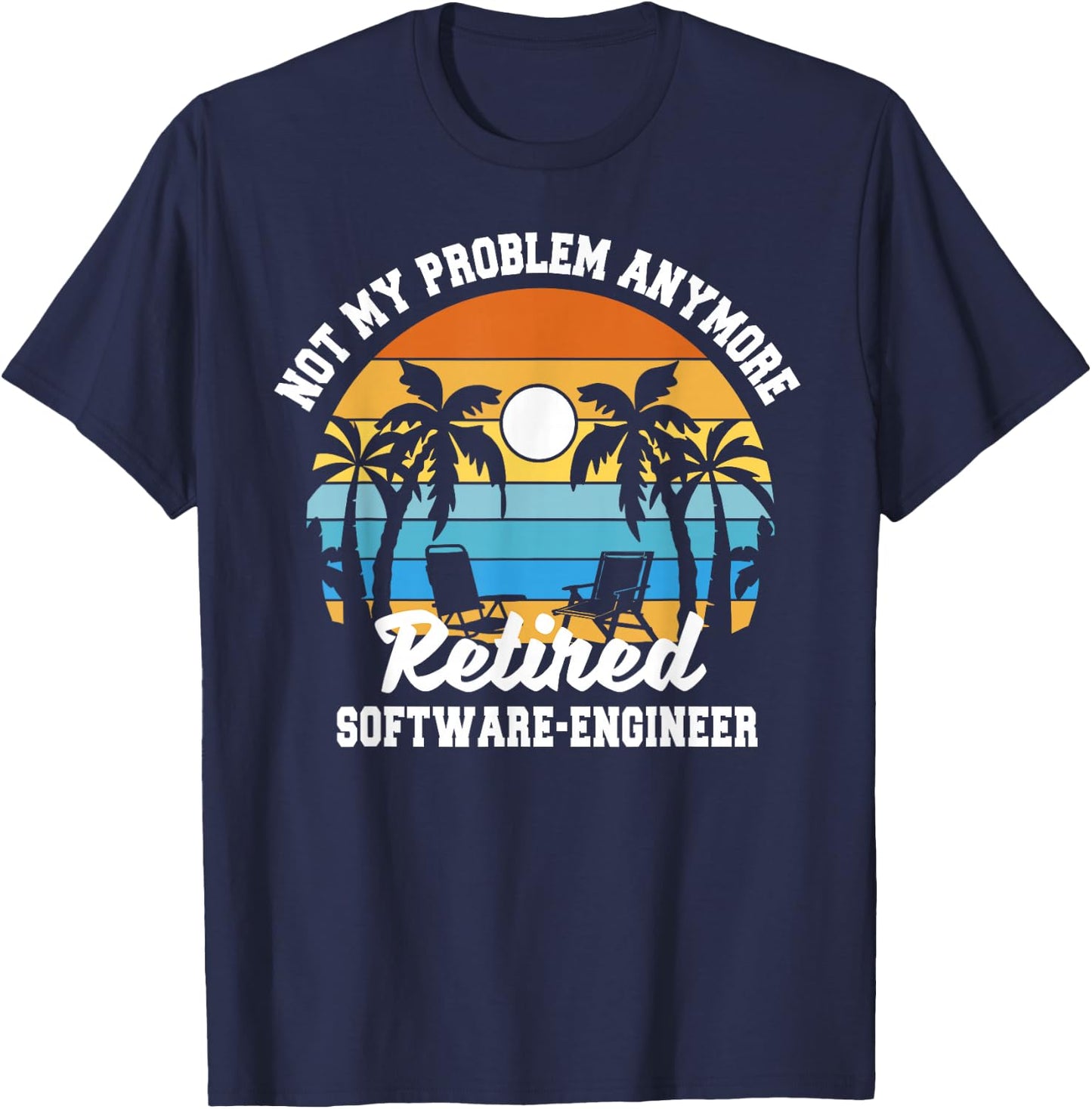 Retirement Gift Retired Software Engineer T-Shirt - T-Shirt | Navy