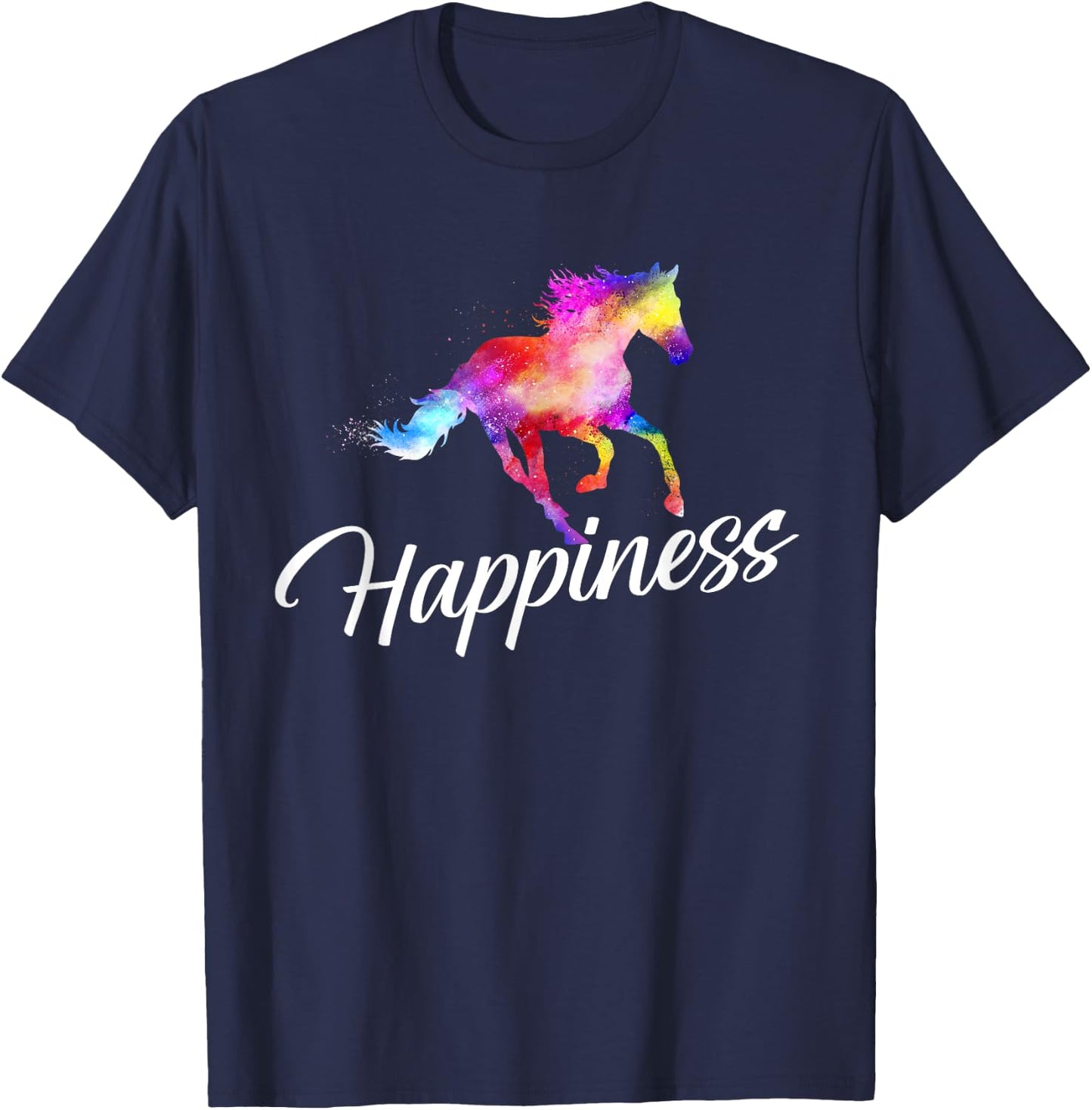 Happiness - Horse Lover Horseback Rider Equestrian Lover T-Shirt - T-Shirt | Navy