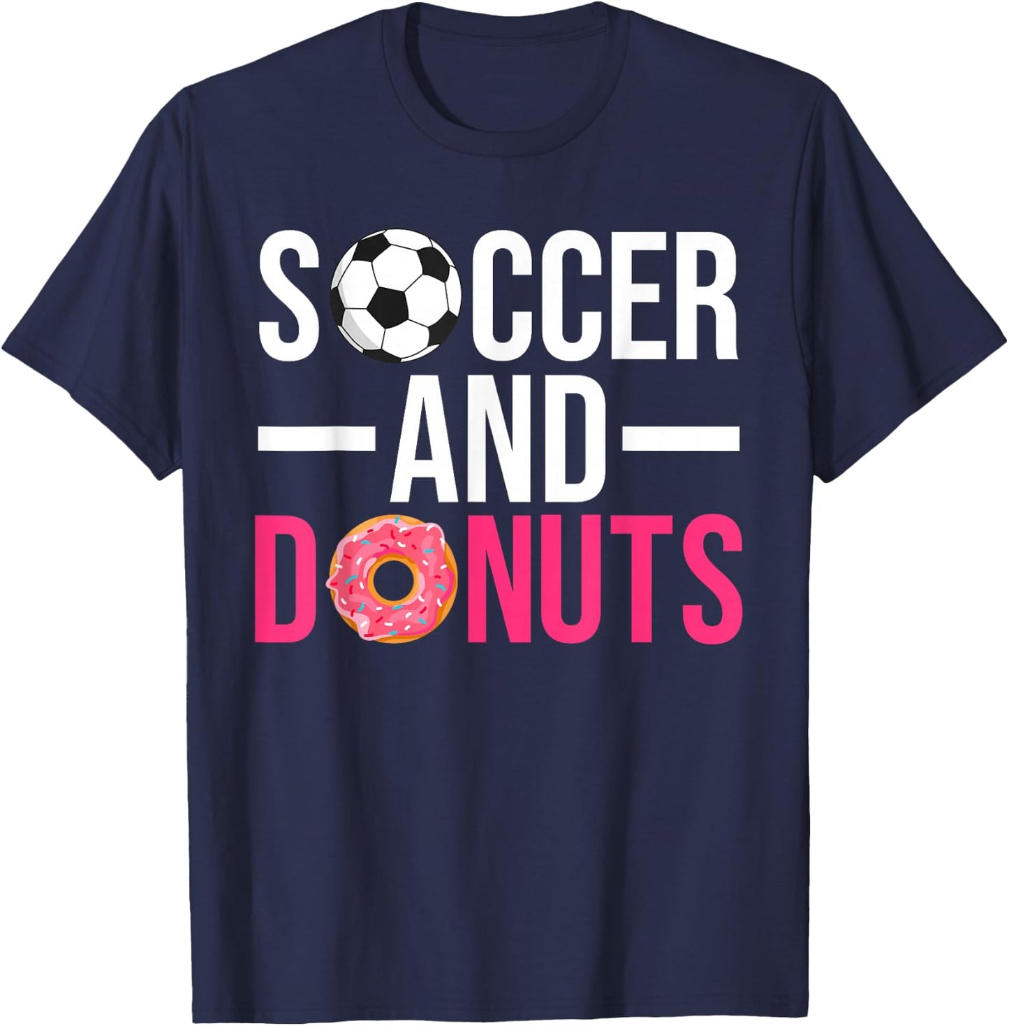 Soccer and Donuts Snack Donut T-Shirt - T-Shirt | Navy