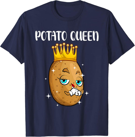 Best Potato Themed Gift Potato Accessories & Stuff Cute Potato Design Girls Vegetable Potato Lovers T-Shirt - T-Shirt | Navy