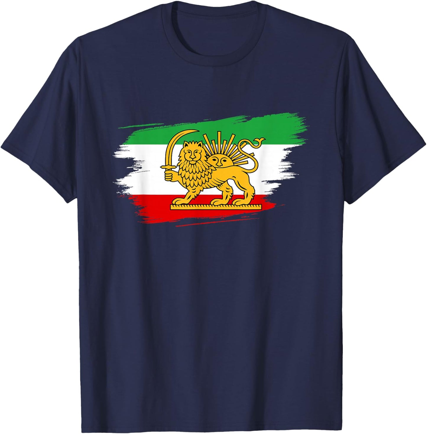 Iran and Iranian Flag Lion Persian T-Shirt - T-Shirt | Navy