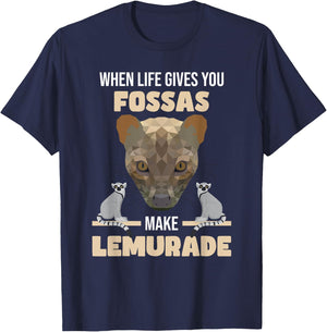 Fossa Hunting Lemurs | Carnivore Fossa Graphic | Madagascar T-Shirt - T-Shirt | Navy