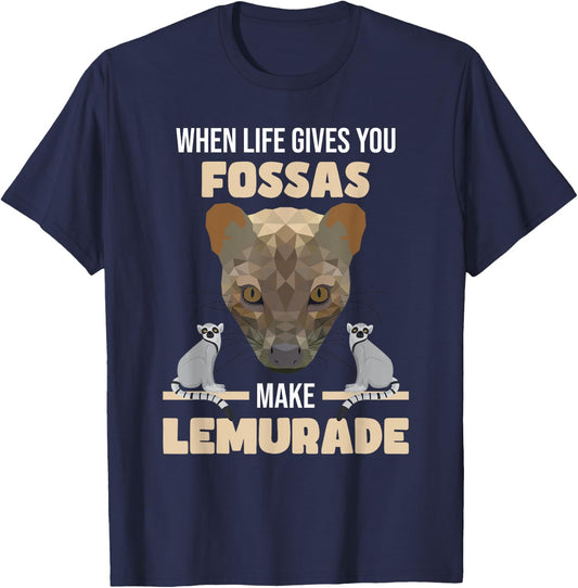 Fossa Hunting Lemurs | Carnivore Fossa Graphic | Madagascar T-Shirt - T-Shirt | Navy