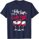 Oh Sip It's A Girls Trip Leopard Print Wine Glasses Party T-Shirt - T-Shirt | Navy