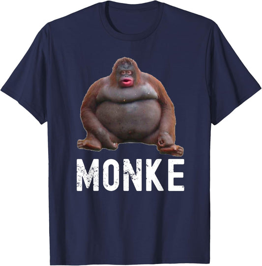 Uh Oh Stinky Monke Apparel Monkey Meme T-Shirt - T-Shirt | Navy