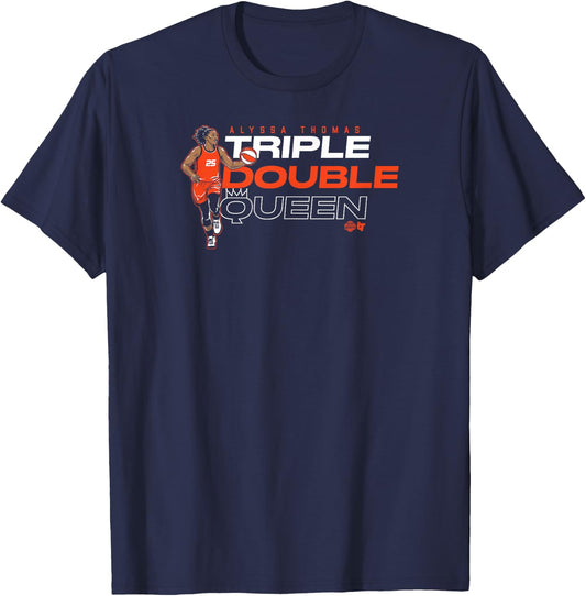 Alyssa Thomas - Triple Double Queen - Connecticut Basketball T-Shirt - T-Shirt | Navy
