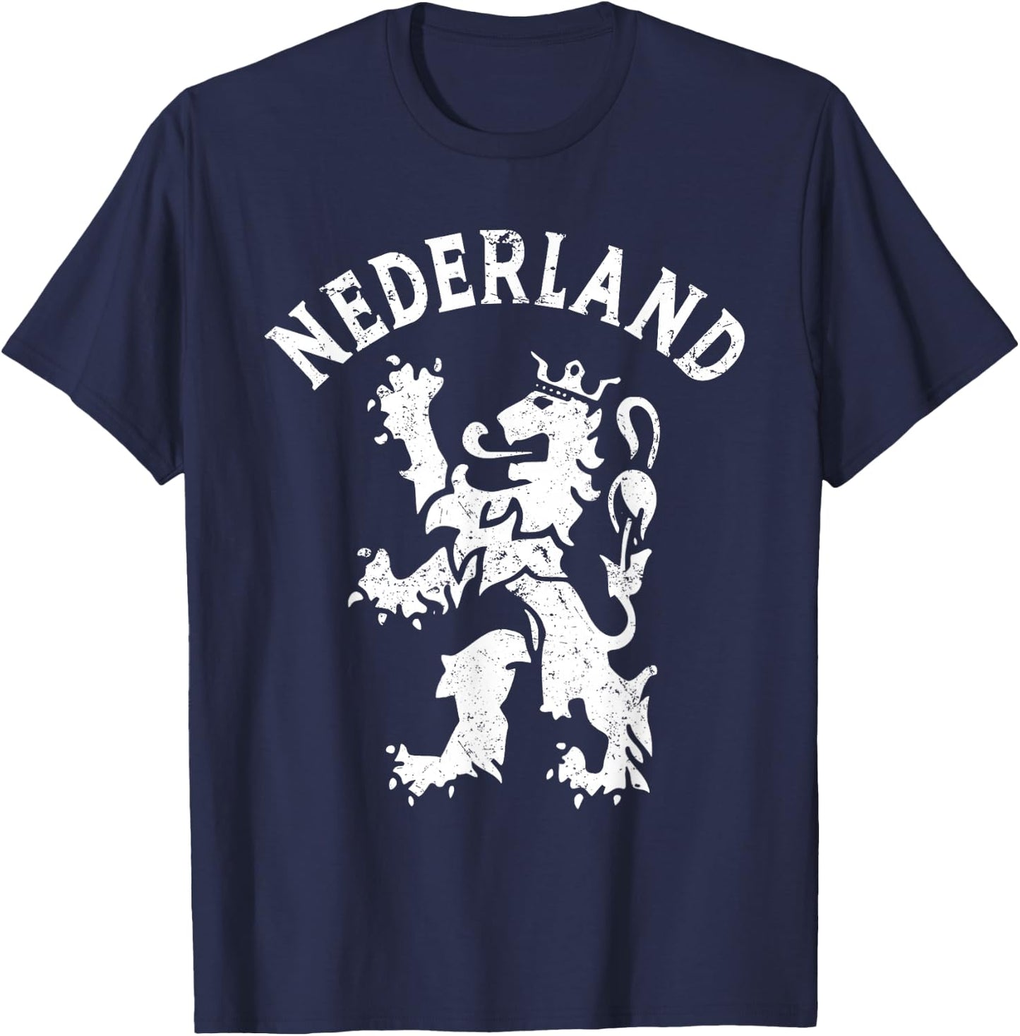 Netherlands Retro Nederland Lion Holland Dutch T-Shirt - T-Shirt | Navy