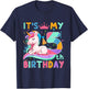 Kids It's My 5th Birthday Unicorn Lover Kid 5 Years Old Birthday T-Shirt - T-Shirt | Navy