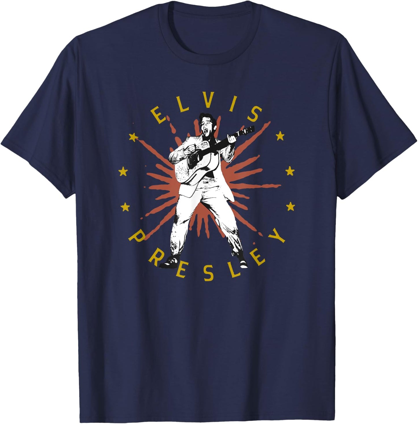 Elvis Presley Gold Rust Star T-Shirt - T-Shirt | Navy