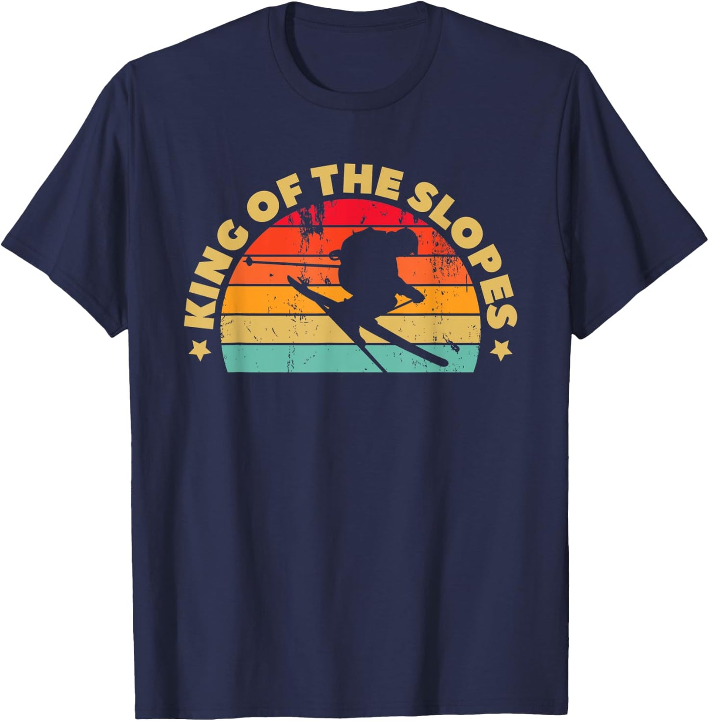 Skiing Funny Skier King Of The Slopes Ski T-Shirt - T-Shirt | Navy