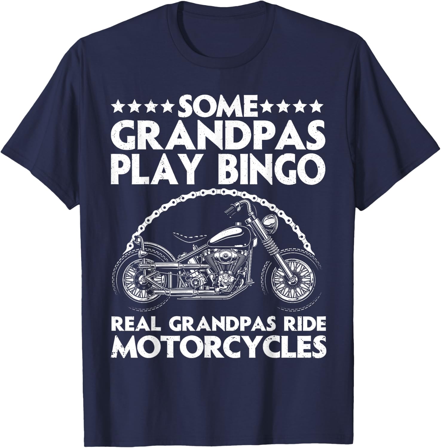 Funny Motorcycle For Grandpa Dad Motorcycle Lovers Riders T-Shirt - T-Shirt | Navy