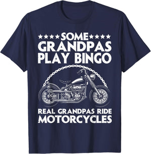 Funny Motorcycle For Grandpa Dad Motorcycle Lovers Riders T-Shirt - T-Shirt | Navy