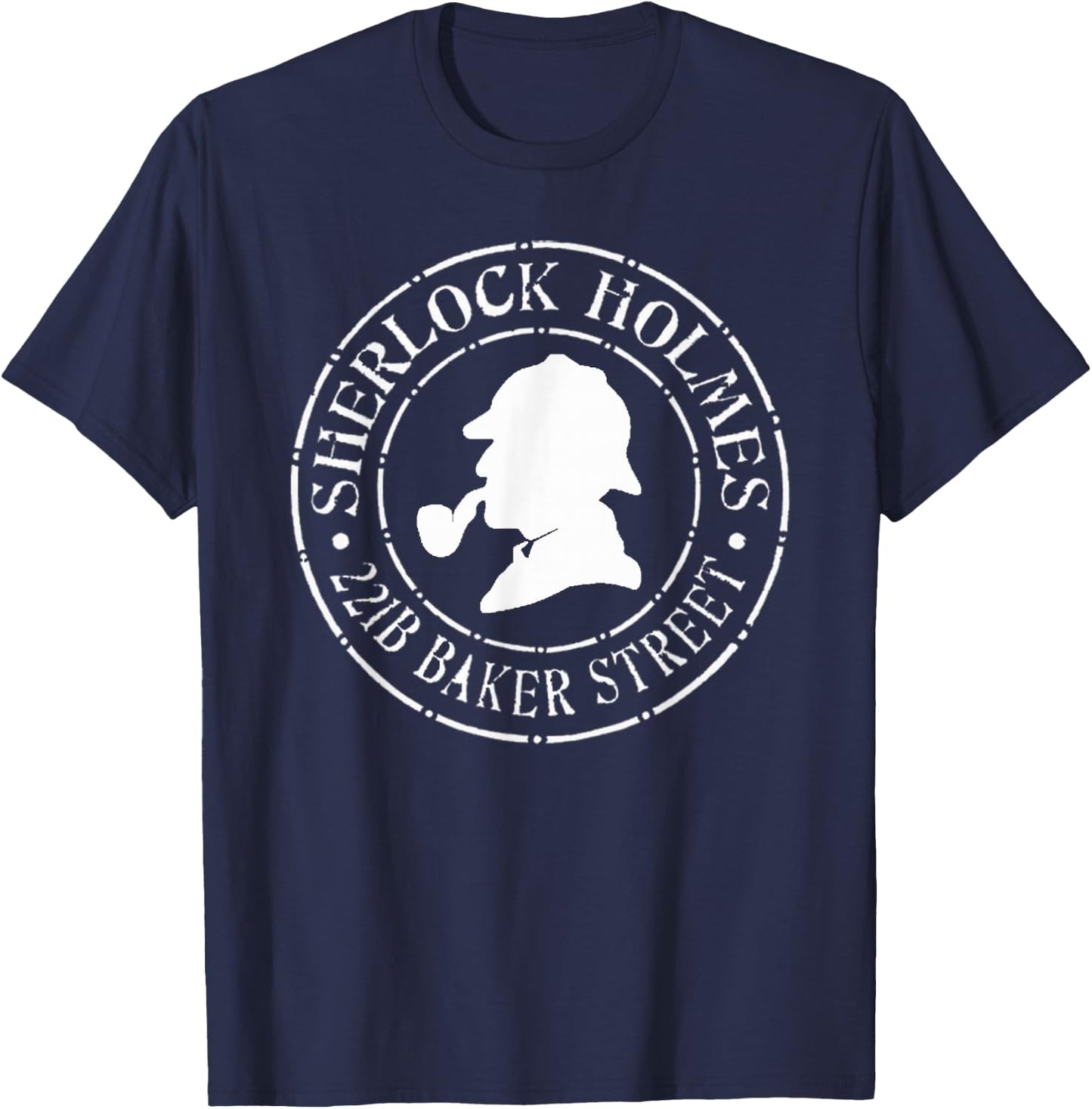 Sherlock Holmes Quotes 221B Baker St. British Detective T-Shirt - T-Shirt | Navy