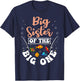 Big Sister Of The Big One Fishing Birthday Party Bday T-Shirt - T-Shirt | Navy