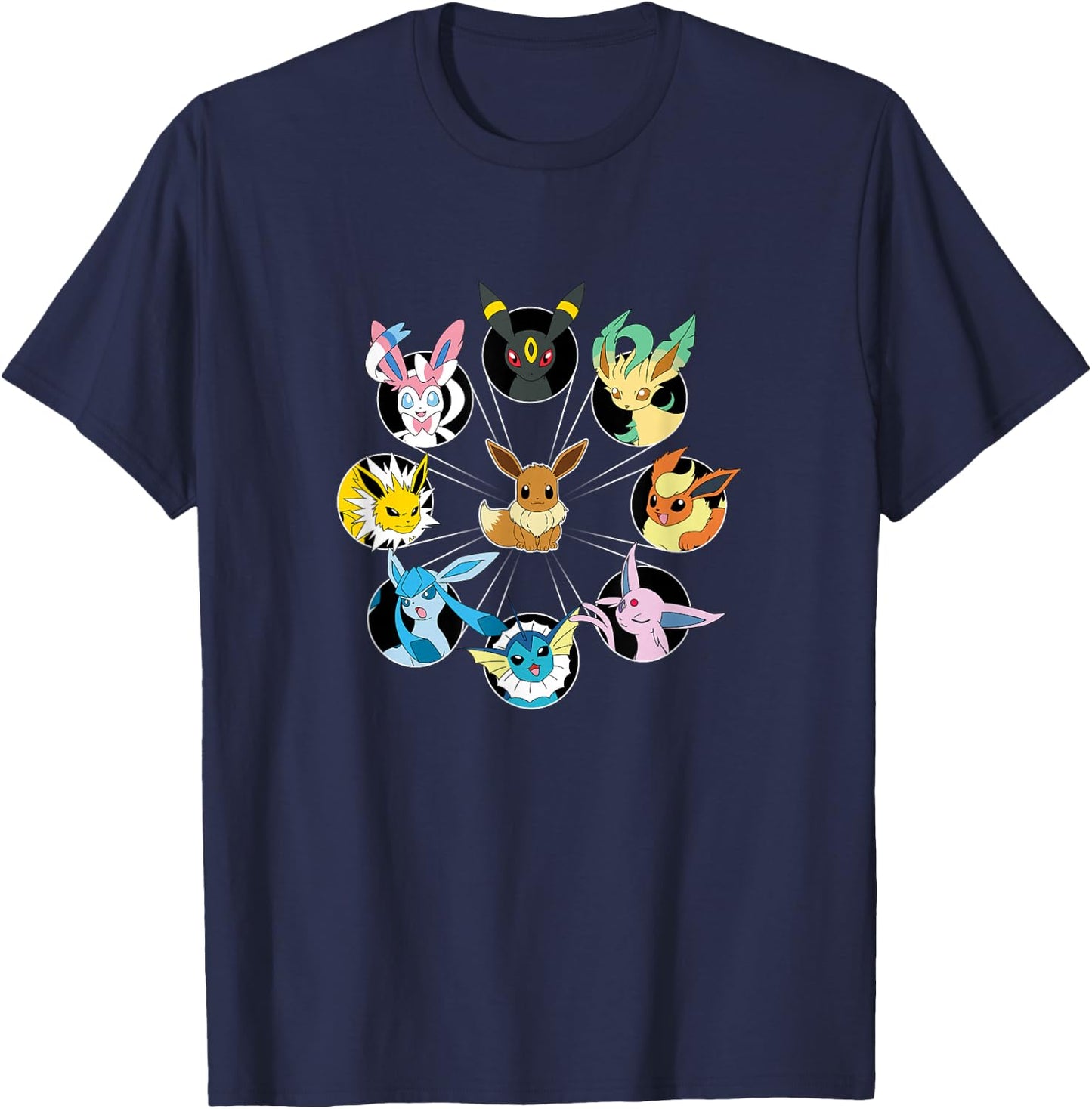Pokémon - Eevee Evolution Circle T-Shirt - T-Shirt | Navy