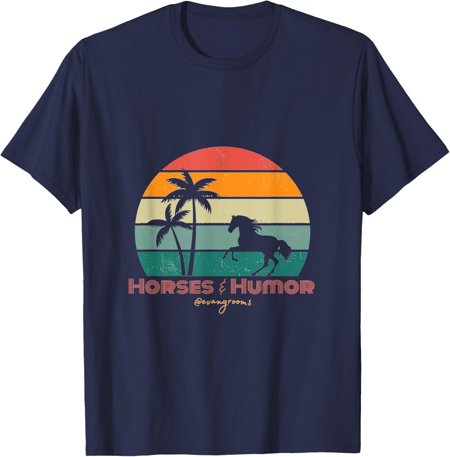 Horses & Humor - Sunset T-Shirt - T-Shirt | Navy