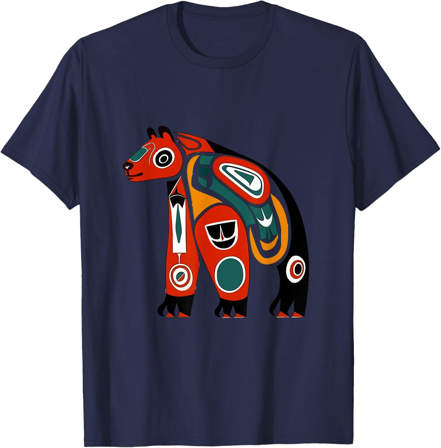 Bear Kachina Doll Native American Plains Style Hopi Art T-Shirt - T-Shirt | Navy