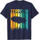 Retro Zeppelin 70s 80s Dirigible Airship Zepelin Zepplin T-Shirt - T-Shirt | Navy