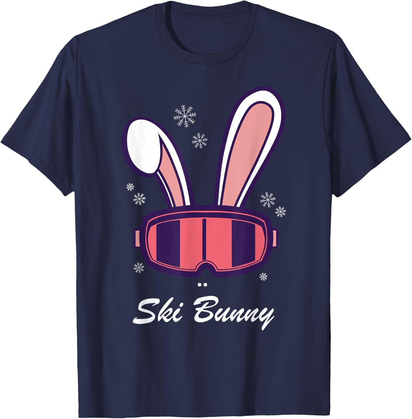 Funny Snowboard Ski Face Funny Ski Bunny T-Shirt - T-Shirt | Navy
