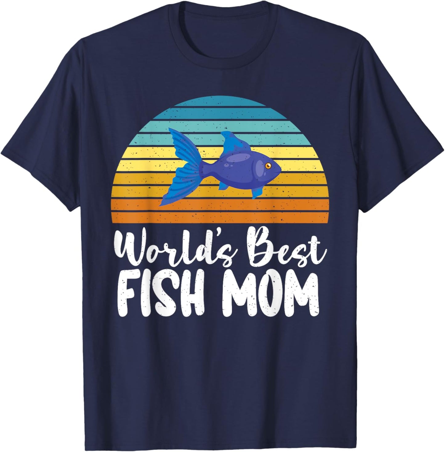 Worlds best Fish Mom T-Shirt - T-Shirt | Navy