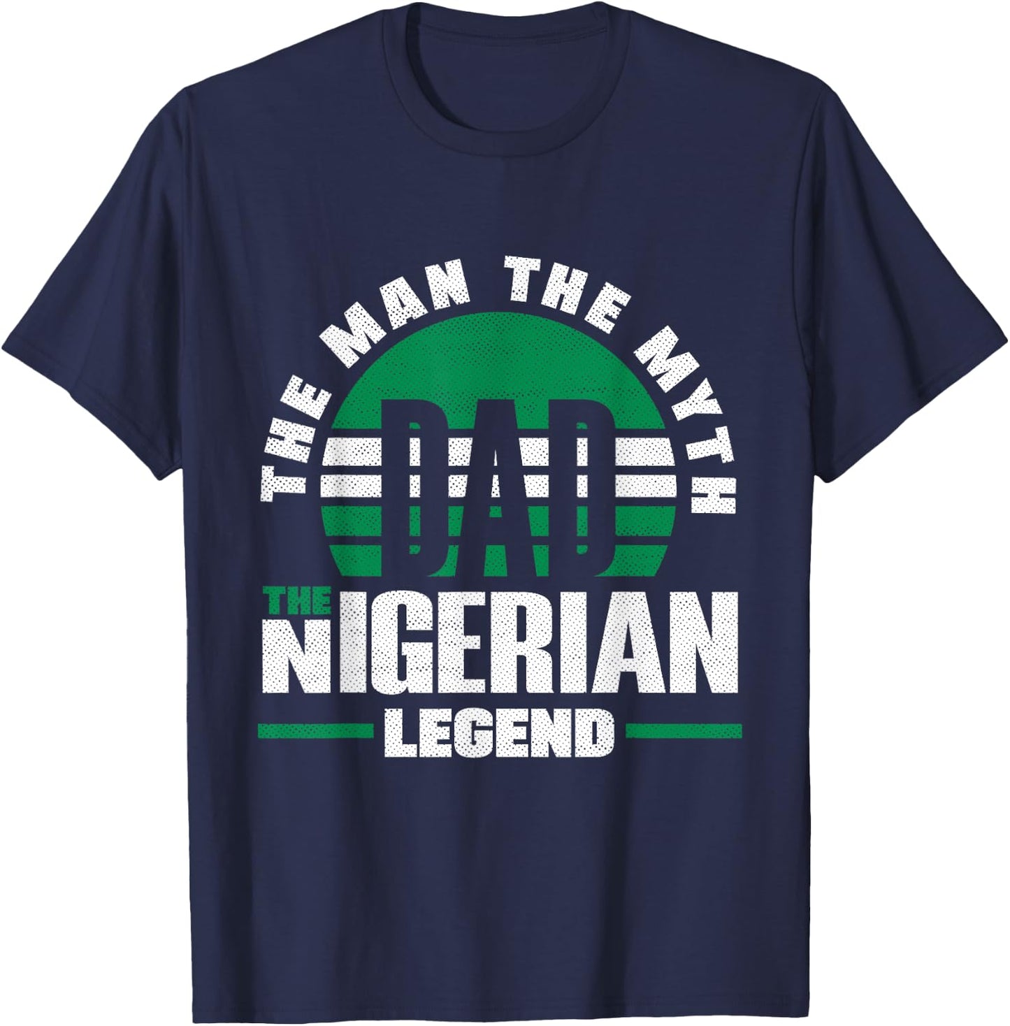 Nigeria Nigerian Nigeria Flag Fathers Day T-Shirt - T-Shirt | Navy