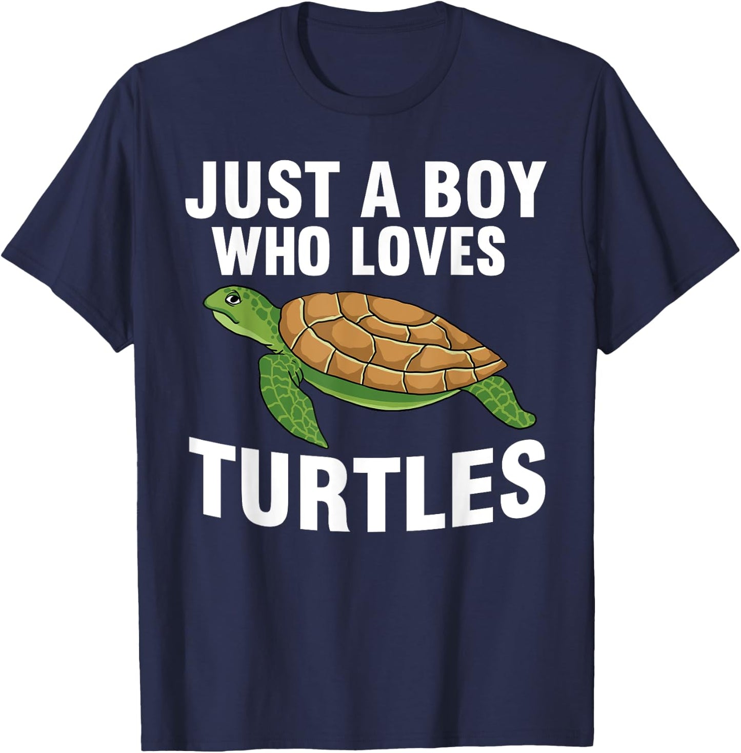 Cool Turtle Design Boys Kids Sea Turtle Animal Lover T-Shirt - T-Shirt | Navy
