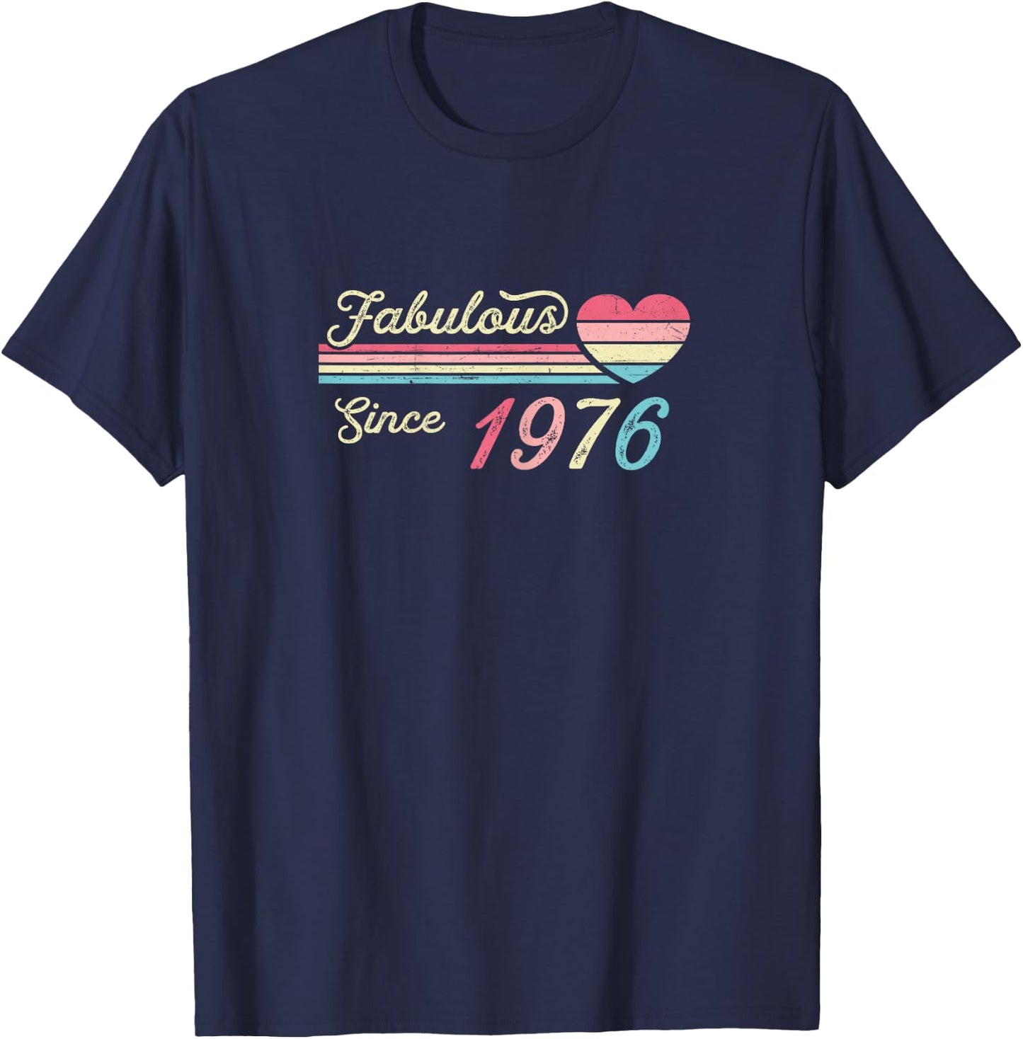 Vintage Fabulous Since 1976 Birthday T-Shirt - T-Shirt | Navy