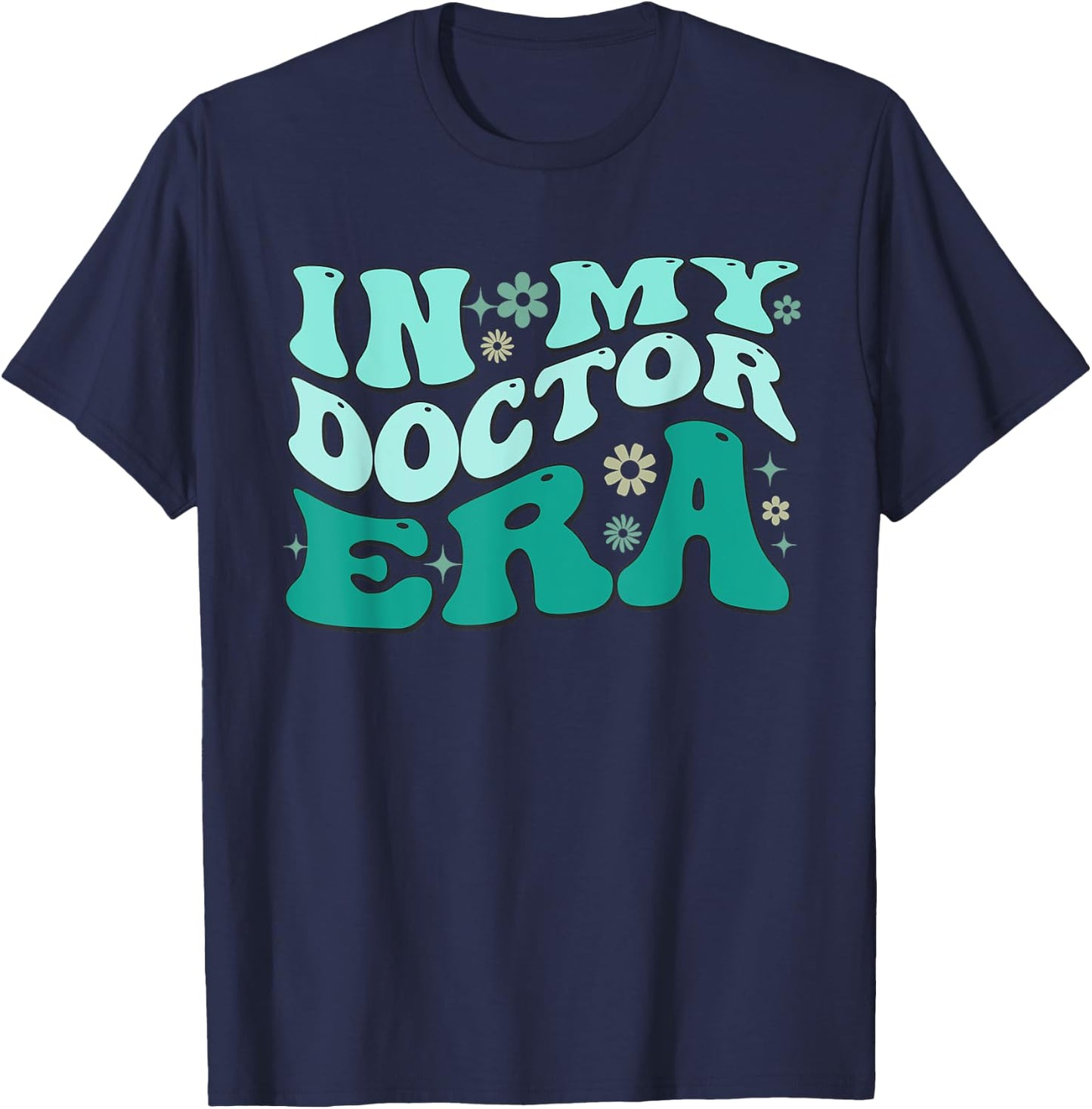 In My Doctor Era Cheer Retro Vintage Groovy T-Shirt - T-Shirt | Navy