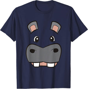 Lazy Animal Halloween Costumes Funny Hippo Costume Lazy Halloween Costume Hippopotamus T-Shirt - T-Shirt | Navy