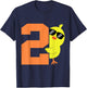 Toddler 2nd Birthday Chicken Themed 2 Year Old Boy Kid Chick T-Shirt - T-Shirt | Navy