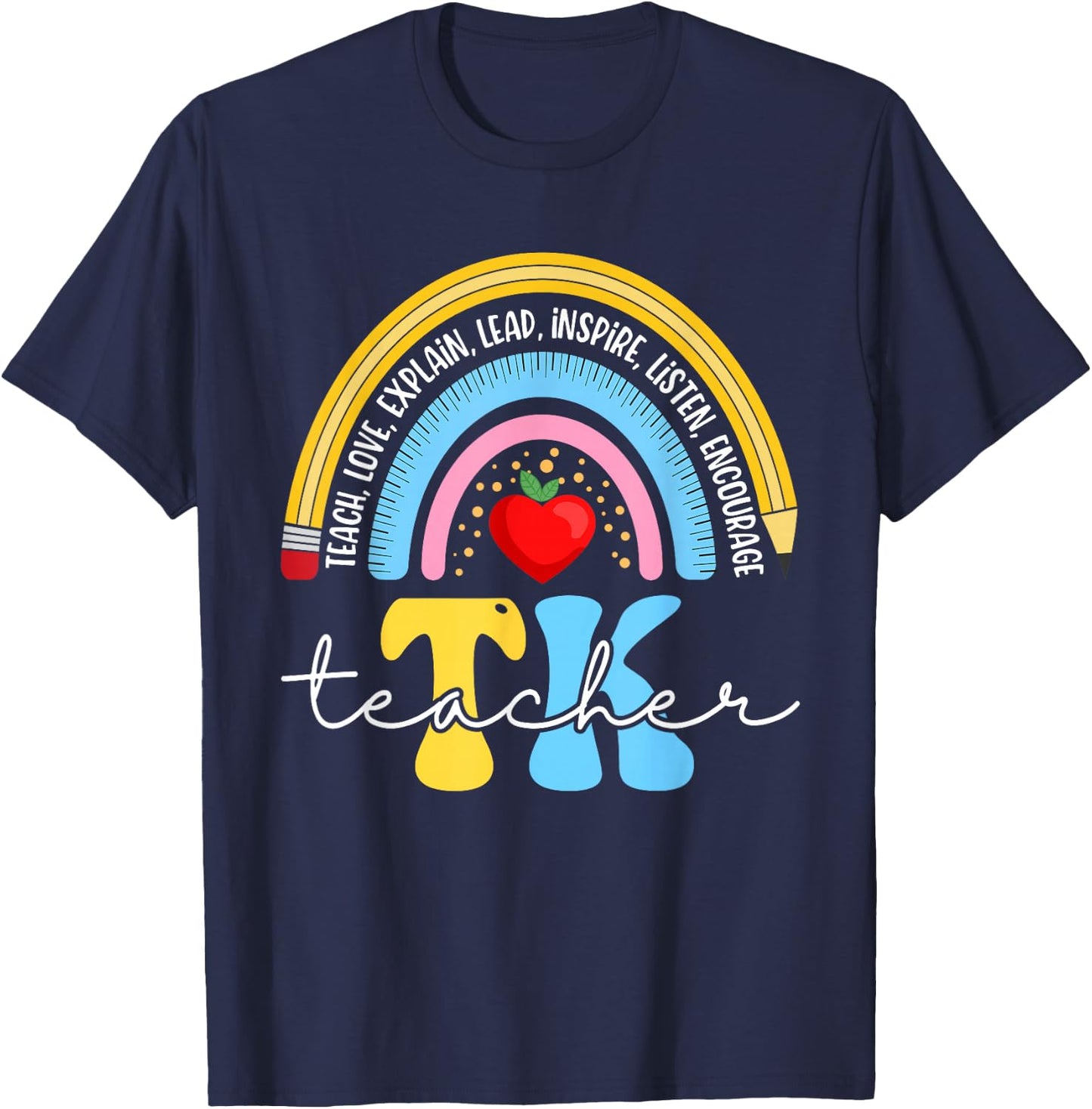 Tk Teacher Retro Back To School Transitional Kindergarten Men Women T-Shirt - T-Shirt | Navy