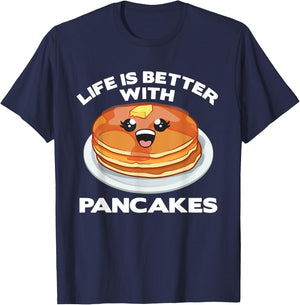 Cool Pancake Art Women Pancake Lovers Hotcake T-Shirt - T-Shirt | Navy