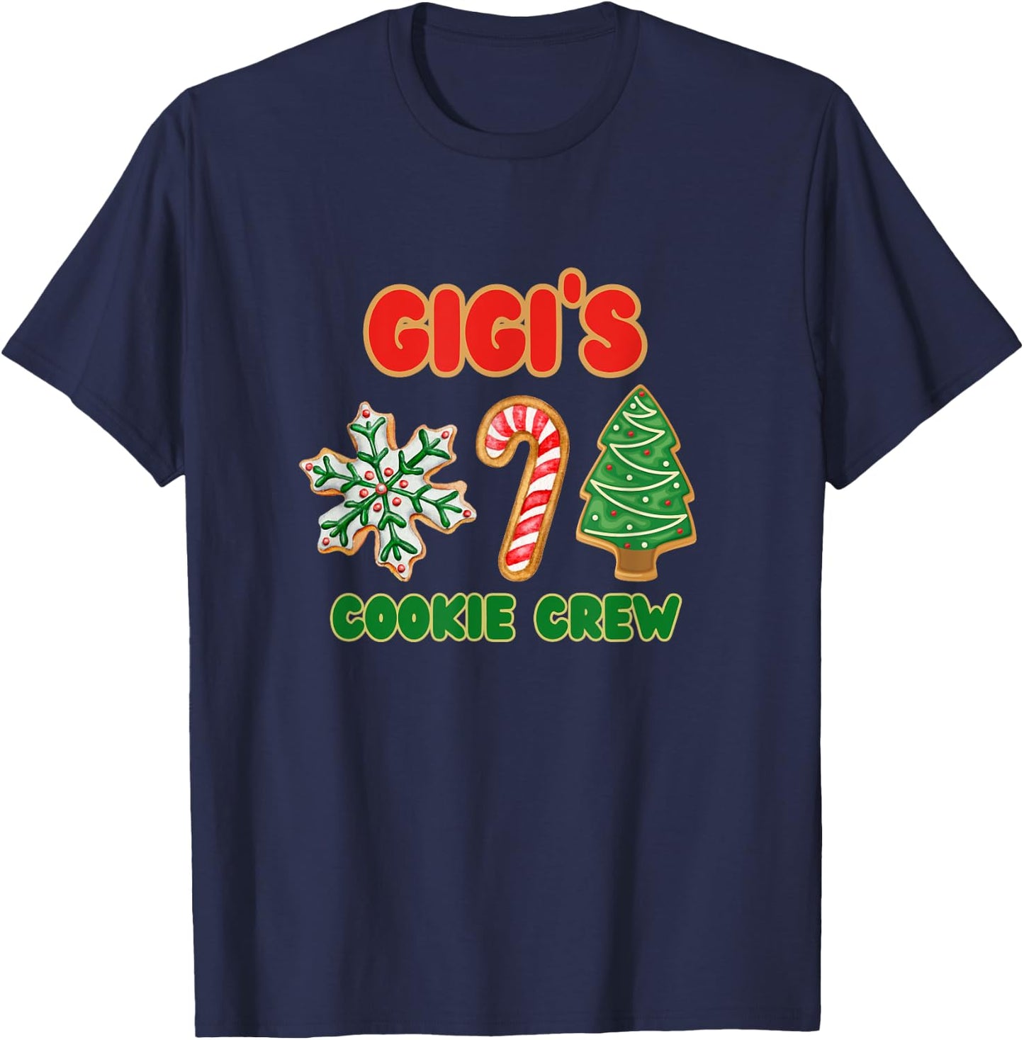 Cute Gigi Christmas Cookie Helper Crew T-Shirt - T-Shirt | Navy