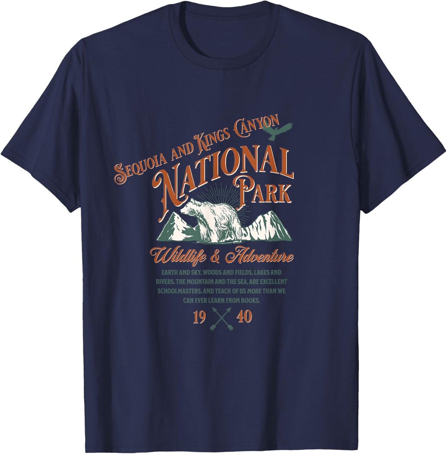 Sequoia and Kings Canyon National Park Adventure Hiking T-Shirt - T-Shirt | Navy