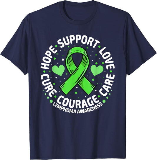 Family Support Non Hodgkin's Lymphoma Cancer Awareness T-Shirt - T-Shirt | Navy