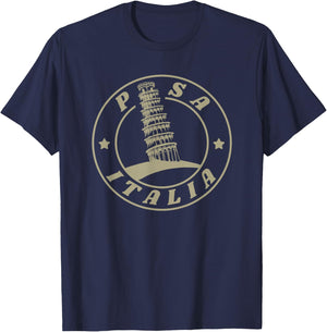 Leaning Tower of Pisa / Italy / Holiday T-Shirt - T-Shirt | Navy