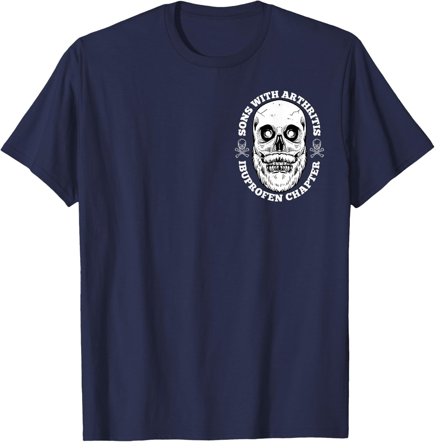 Sons With Arthritis 2 Sided Front Back Funny Retired Biker T-Shirt - T-Shirt | Navy