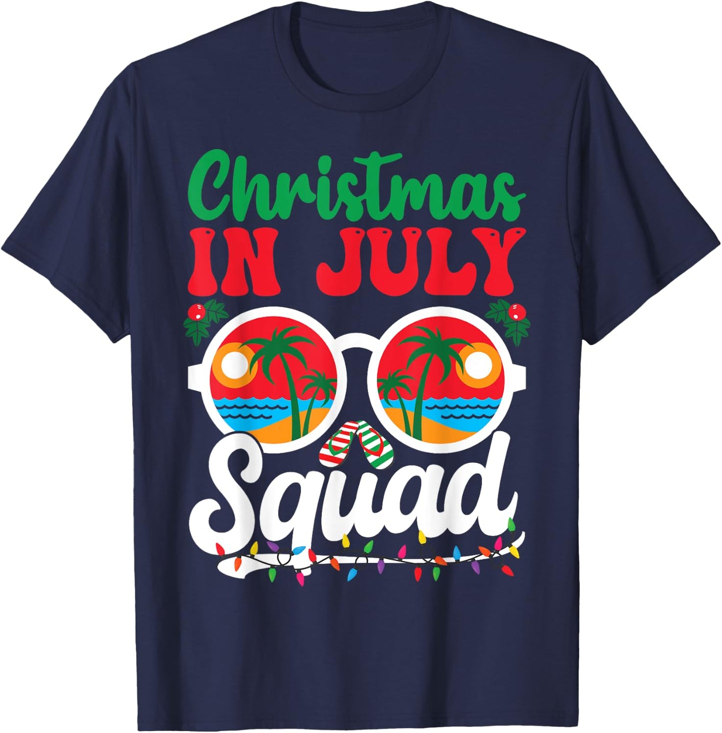 Christmas In July Squad Shirt Family Beach Vacation Summer Men Women Kids T-Shirt - T-Shirt | Navy