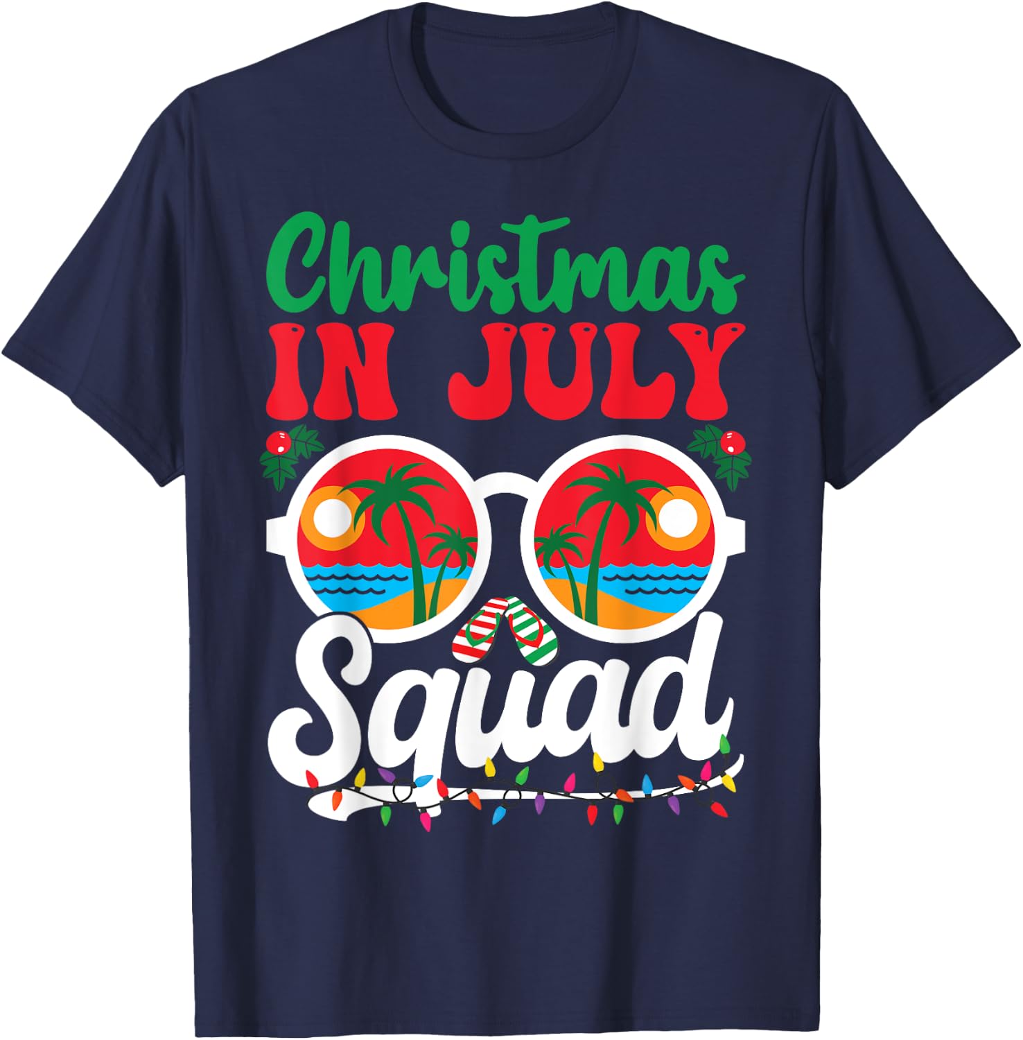 Christmas In July Squad Shirt Family Beach Vacation Summer Men Women Kids T-Shirt - T-Shirt | Navy