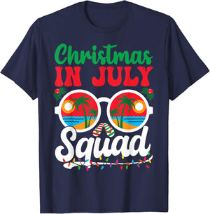 Christmas In July Squad Shirt Family Beach Vacation Summer Men Women Kids T-Shirt - T-Shirt | Navy