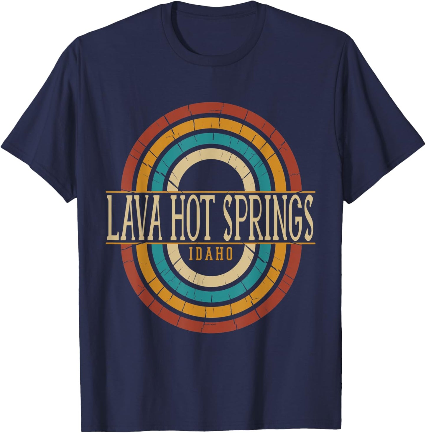 Vintage Retro Lava Hot Springs Idaho ID Women Men Souvenirs T-Shirt - T-Shirt | Navy