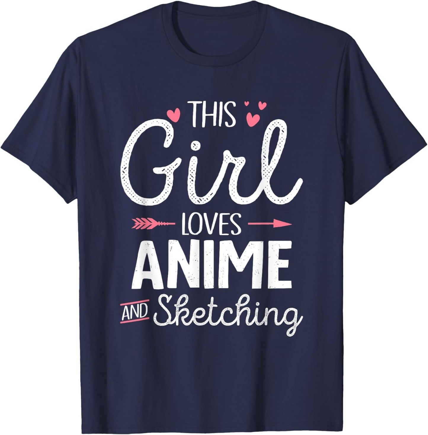 This Girl Loves Anime And Sketching Japan Anime Girls T-Shirt - T-Shirt | Navy
