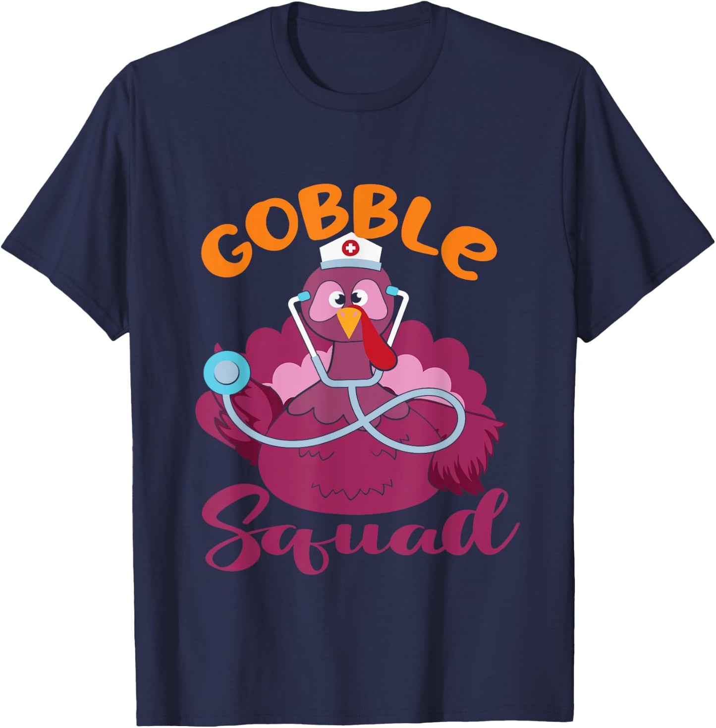 cardiac Nurse Gobble Squad, Funny Turkey Thanksgiving, er T-Shirt - T-Shirt | Navy