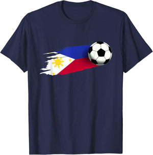 Philippines Flag Jersey Philippine Soccer Team Philippine T-Shirt - T-Shirt | Navy