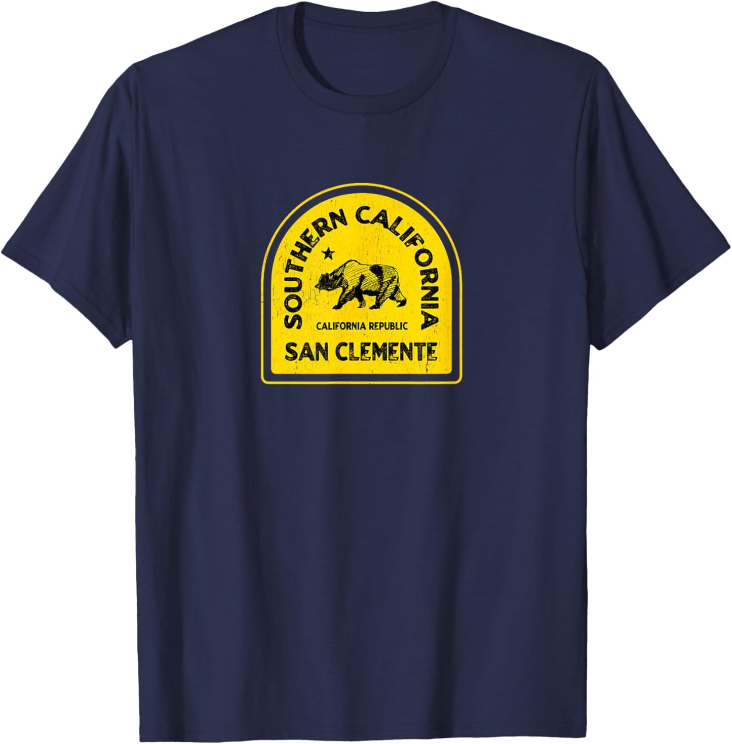 San Clemente CA Vintage Style Southern California T-Shirt - T-Shirt | Navy