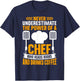 Never Underestimate The Power Of A Chef Who Reads Books And T-Shirt - T-Shirt | Navy