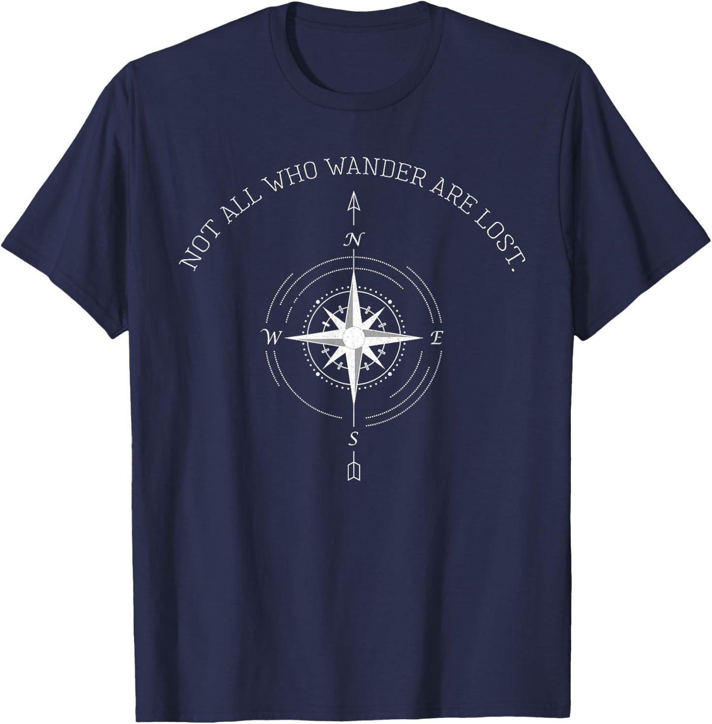 Not All Who Wander are Lost Travel T-Shirt - T-Shirt | Navy