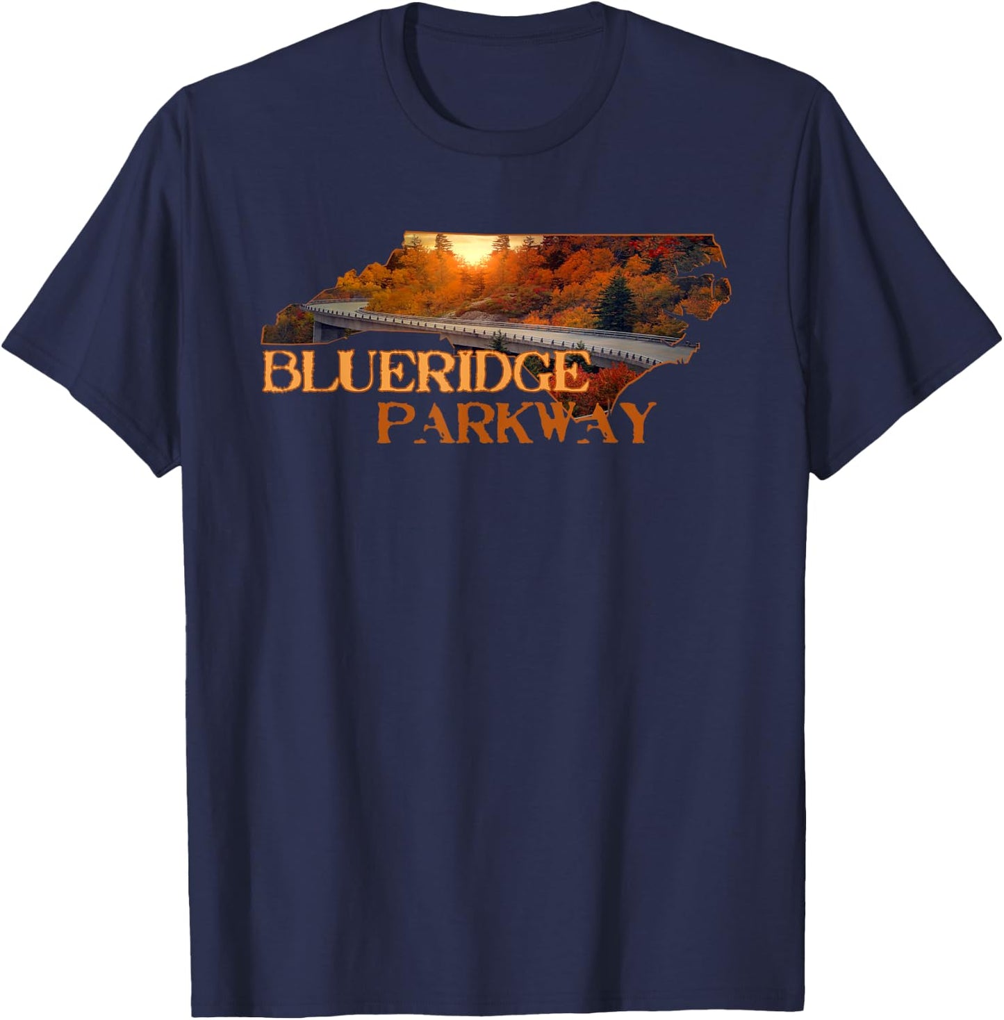 The Linn Cove Viaduct North Carolina Blueridge Parkway Hike T-Shirt - T-Shirt | Navy