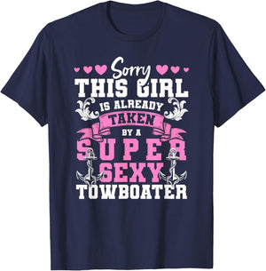 Towboat Girlfriend Towboater Wife Towboat Wife T-Shirt - T-Shirt | Navy