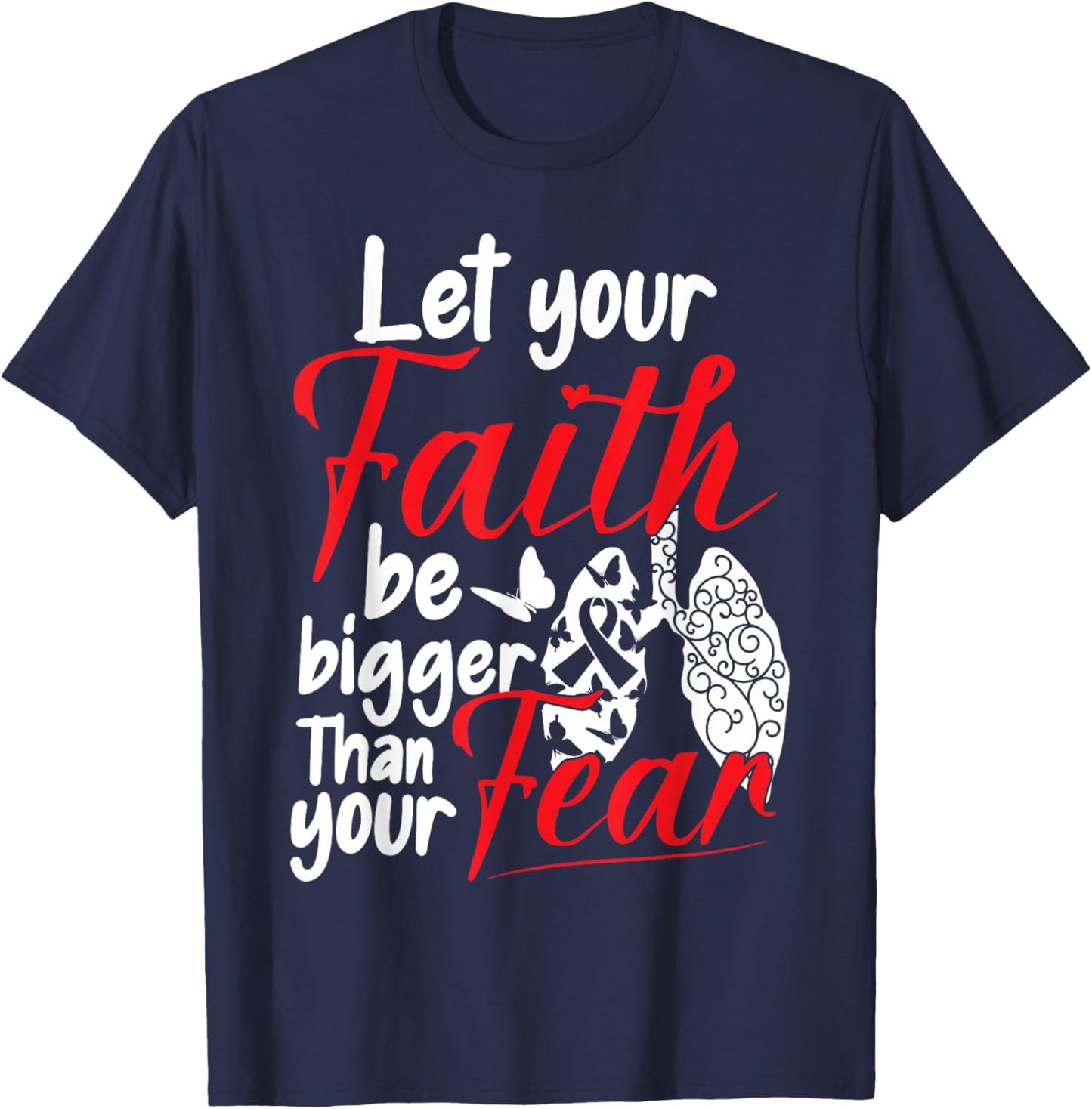 Lung Cancer Warrior T-Shirt - T-Shirt | Navy